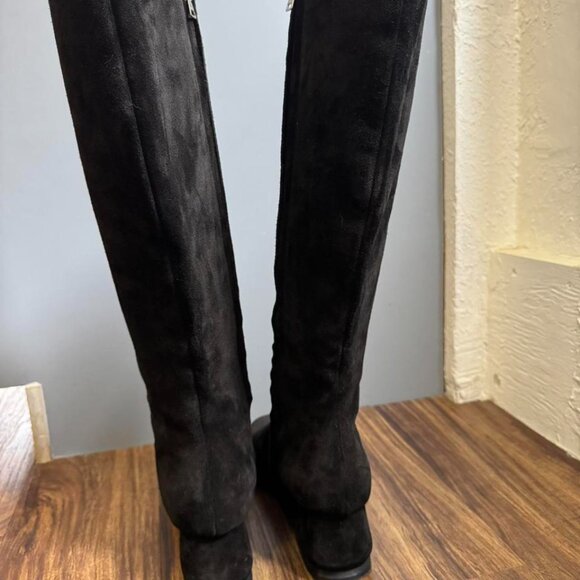 Marni Black Suede and Leather Knee high boots  heel size 41/US 11 - Picture 4 of 7